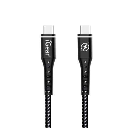 USB-C TO USB-C HEAVY DUTY BRAIDED CABLE - BLACK