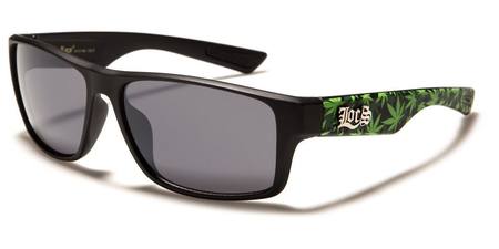 LOCS SUNGLASSES (BLACK FRAME MARIJUANA LEAF BLACK LENS)