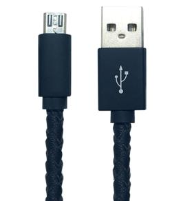 USB TO MICRO USB CABLE - LEATHER LOOK - BLACK*