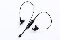 BLUETOOTH SPORTS EARPHONES WITH/VOL CONTROL - BLACK/BLACK*