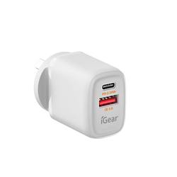 PD20W TYPE C + USB SHARED WALL CHARGER